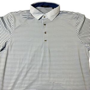 Greyson Polo Mens XL Blue Striped Polyester Activewear Golf Sporty Outdoor